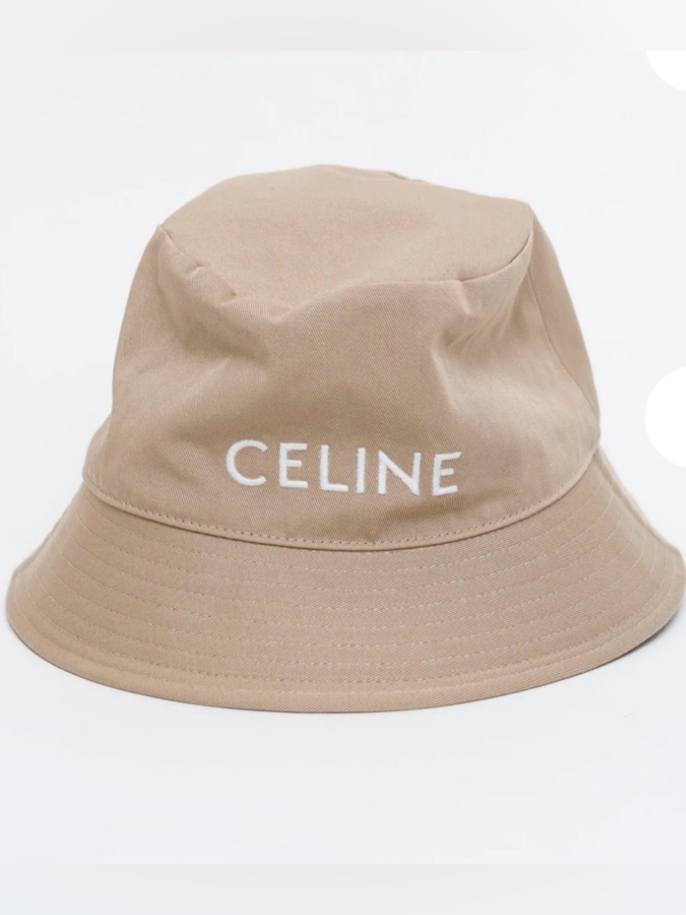 Celine Cotton Bucket Hat in Beige
